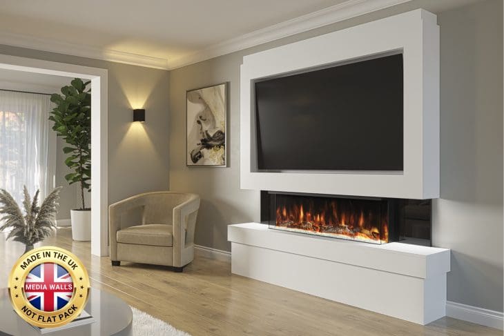 Pre-Built Media Wall Inc Spectrum 44 Electric Fire - Package 2