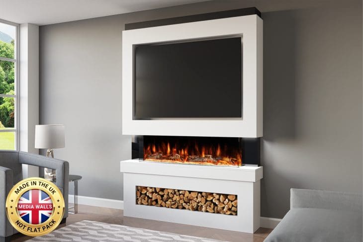 Pre-Built Media Wall Inc Spectrum 44 Electric Fire - Package 6