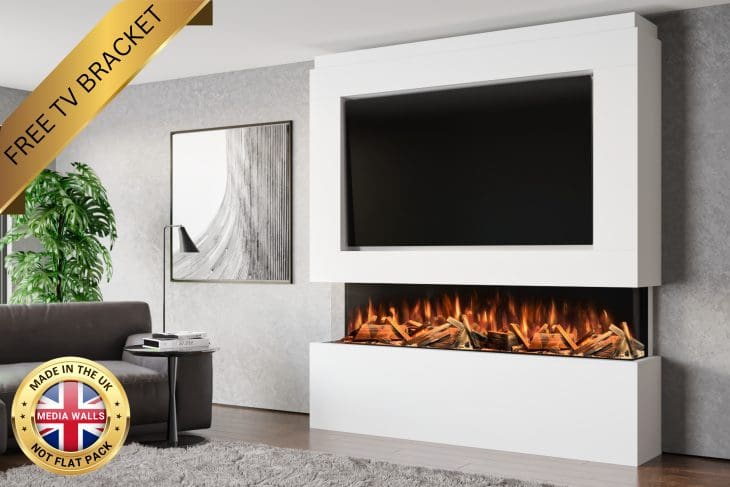 Pre-Built Media Wall Inc Advance 1800 Electric Fire - Package 12