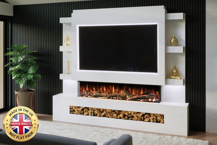 Pre-Built Media Wall Inc  Spectrum 60 Electric Fire - Package 15
