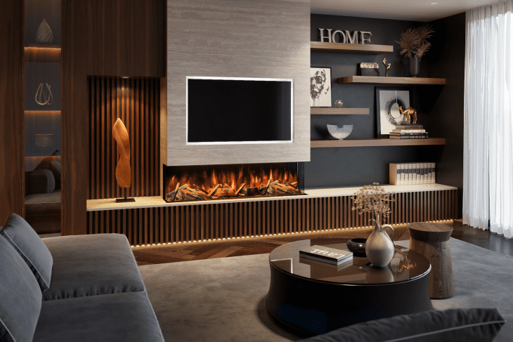 Evolution Advance Series 1500 - 3 Sided Widescreen Panoramic Electric Fireplace ( APP Control and Alexa ) - Image 3