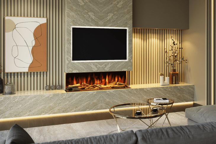 Evolution Advance Series 1300 - 3 Sided Widescreen Panoramic HD+ Electric Fireplace ( APP Control and Alexa ) - Image 3