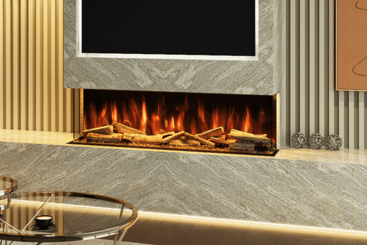 Evolution Advance Series 1300 - 3 Sided Widescreen Panoramic HD+ Electric Fireplace ( APP Control and Alexa ) - Image 2