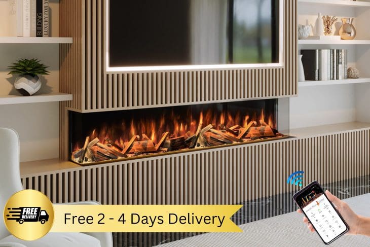Evolution Advance Series 1800 - 3 Sided Widescreen Panoramic Electric Fireplace ( APP Control and Alexa )