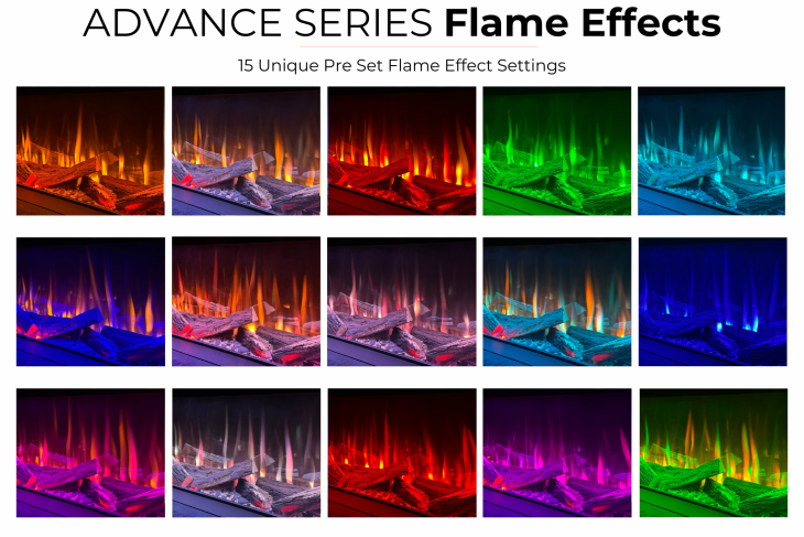 Evolution Advance Series 1500 - 3 Sided Widescreen Panoramic Electric Fireplace ( APP Control and Alexa ) - Image 6