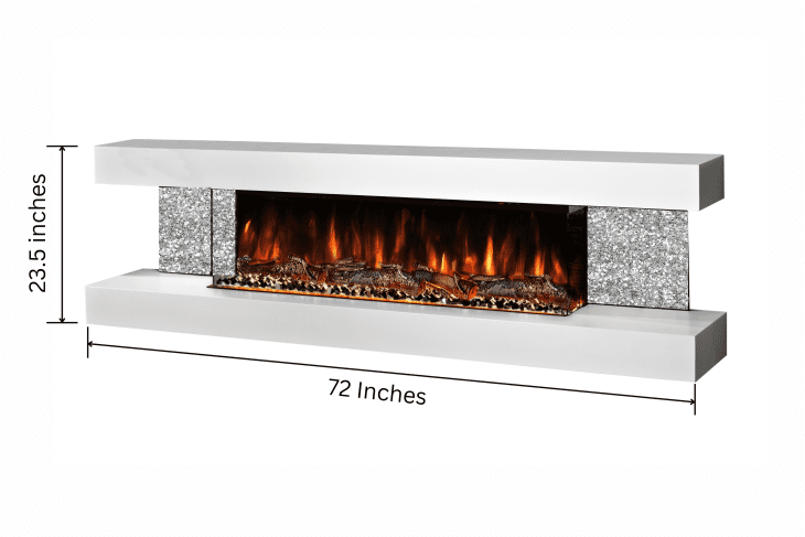 Evolution Fires Crystal Vegas Wall Mounted Electric Fireplace - Image 10