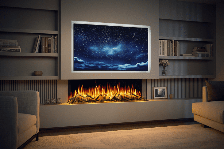 Evolution Fires Advance Series 1300 Media Wall Fire