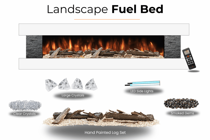 Evolution Fires Landscape 8ft Wall Mounted Electric Fireplace - Image 15