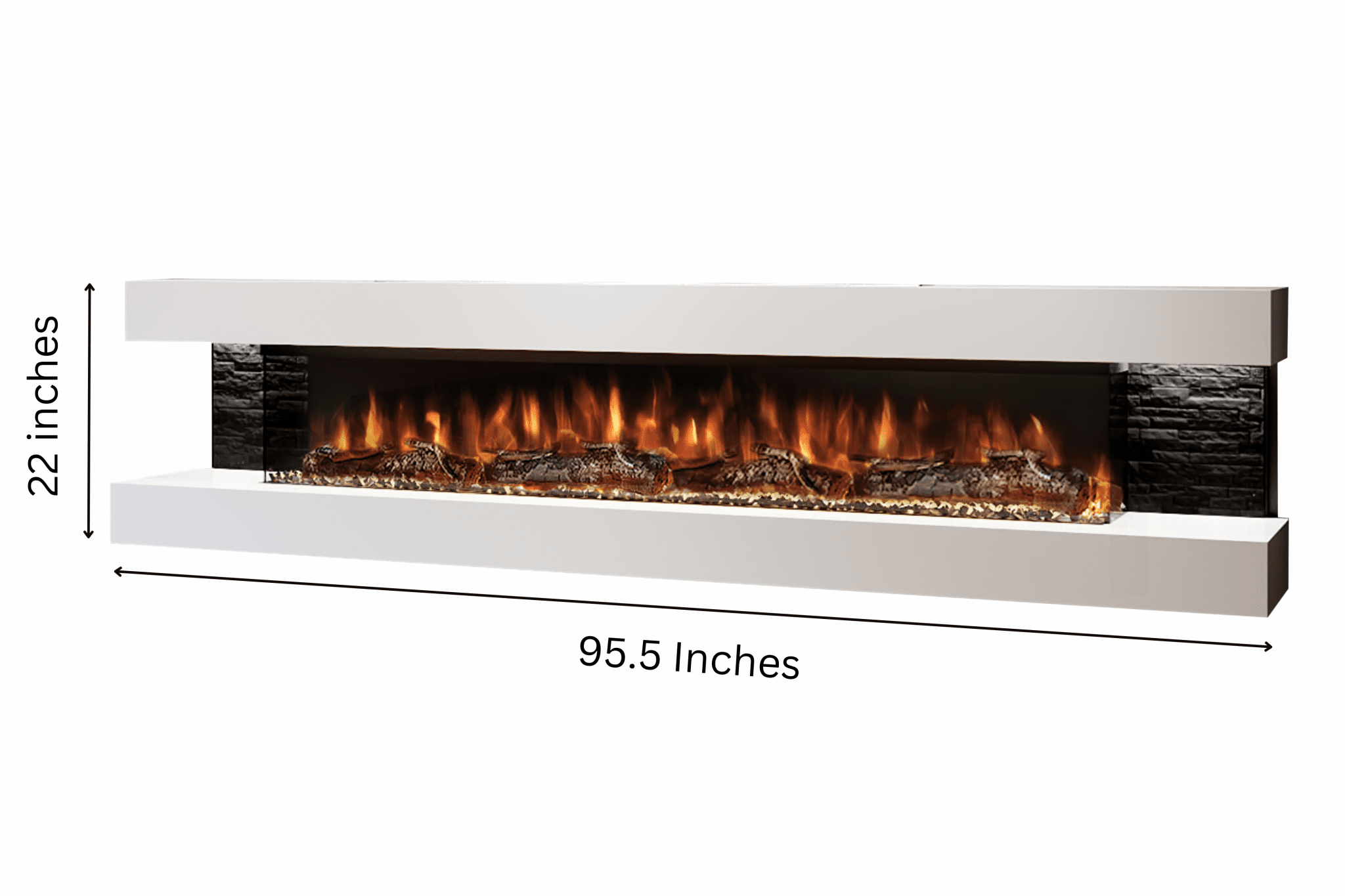 Landscape – 72-Inch Wall Mounted Electric Fireplace in White finish – modern electric fireplace by Evolution Fires