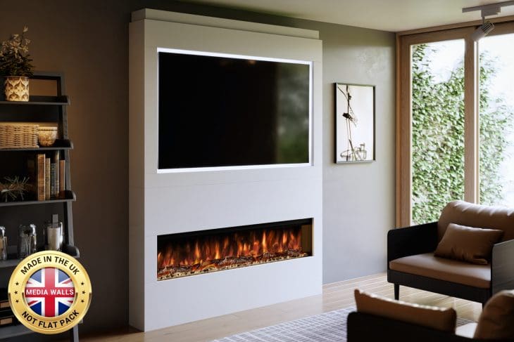 Pre-Built Media Wall Inc Spectrum 60 Electric Fire - Package 17