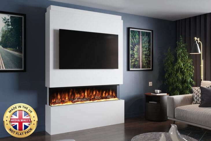 Pre-Built Media Wall Inc Spectrum 50 Electric Fire - Package 19