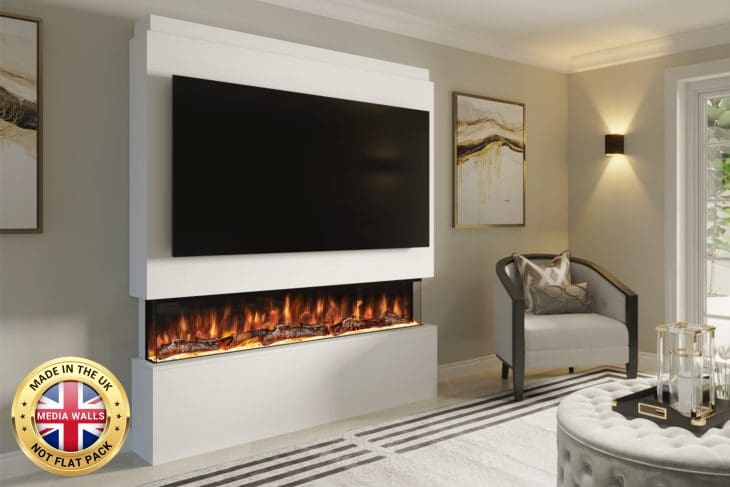 Pre-Built Media Wall Inc Spectrum 60 Electric Fire - Package 20