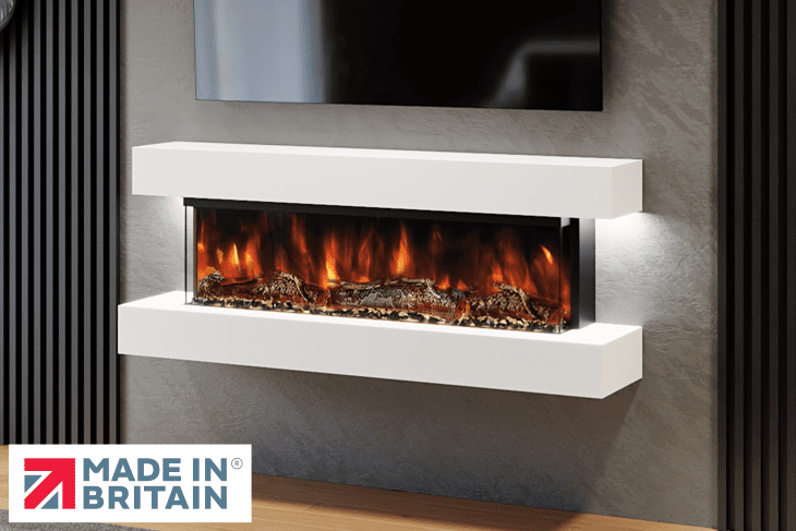 Studio 4 White 54-Inch Wall Mounted Electric Fireplace by Evolution Fires