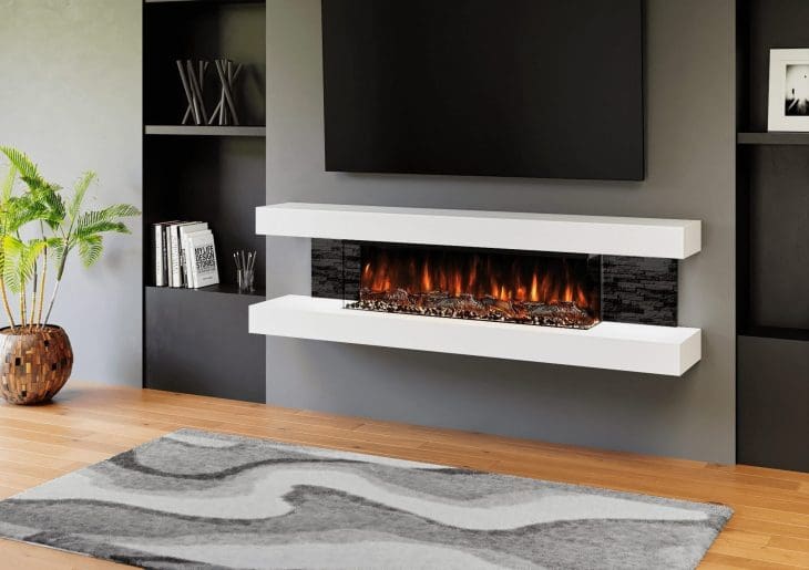 Evolution Fires Vegas White- Wall Mounted Electric Fireplace