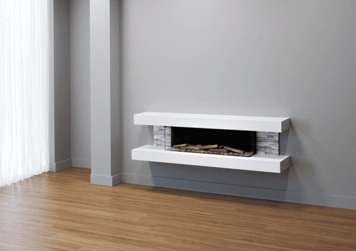 Evolution Fires Vegas White- Wall Mounted Electric Fireplace