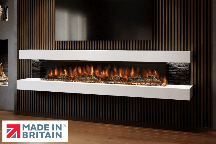 Landscape 8ft Wall Mounted Electric Fireplace by Evolution Fires