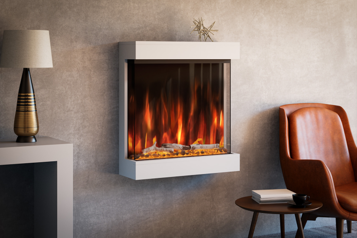 Wall mounted fire place