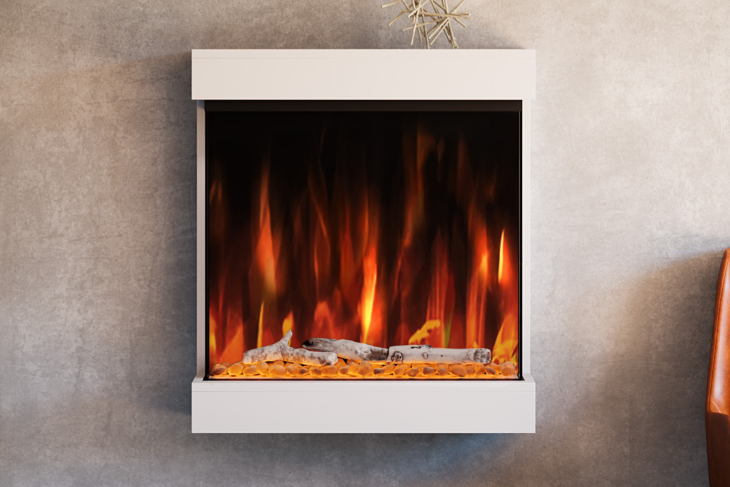 Wall mounted fire place