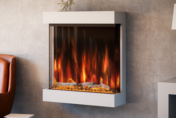 Wall mounted fire place