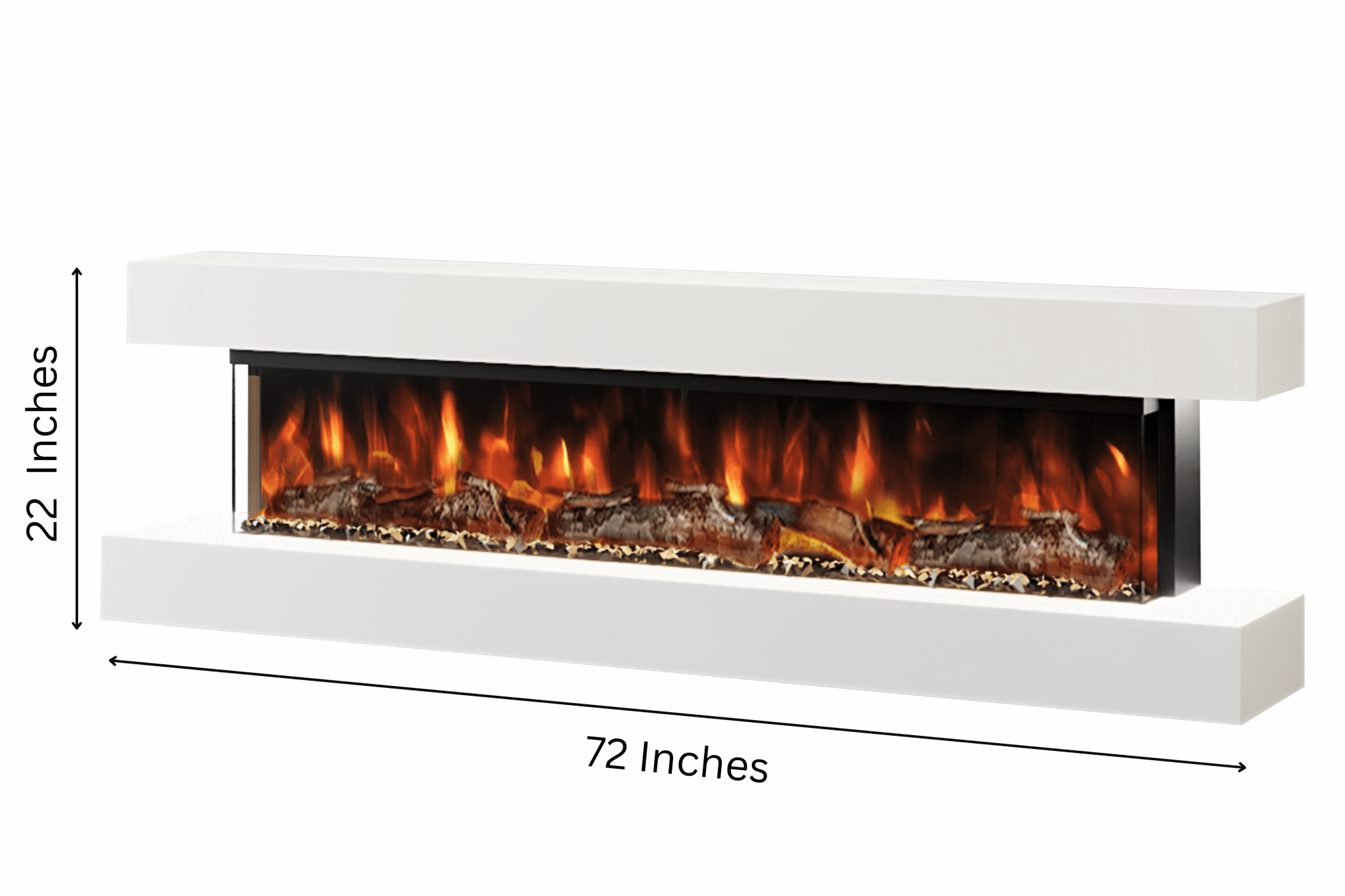 Studio 6 – 72-Inch Wall Mounted Electric Fireplace in White finish – modern electric fireplace by Evolution Fires
