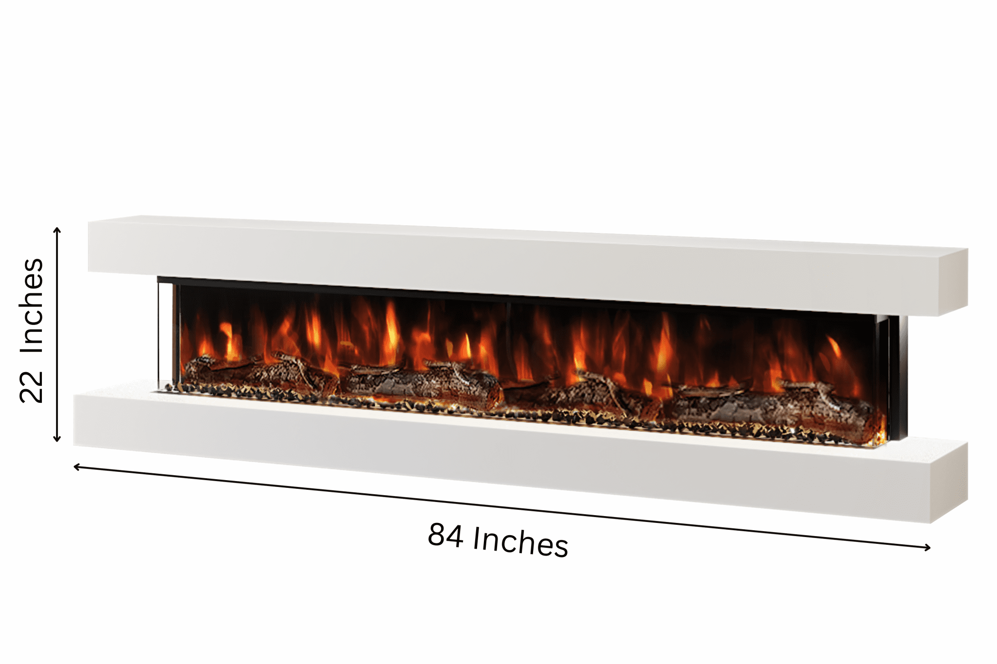 Studio 7 – 84-Inch Wall Mounted Electric Fireplace in White finish – modern electric fireplace by Evolution Fires