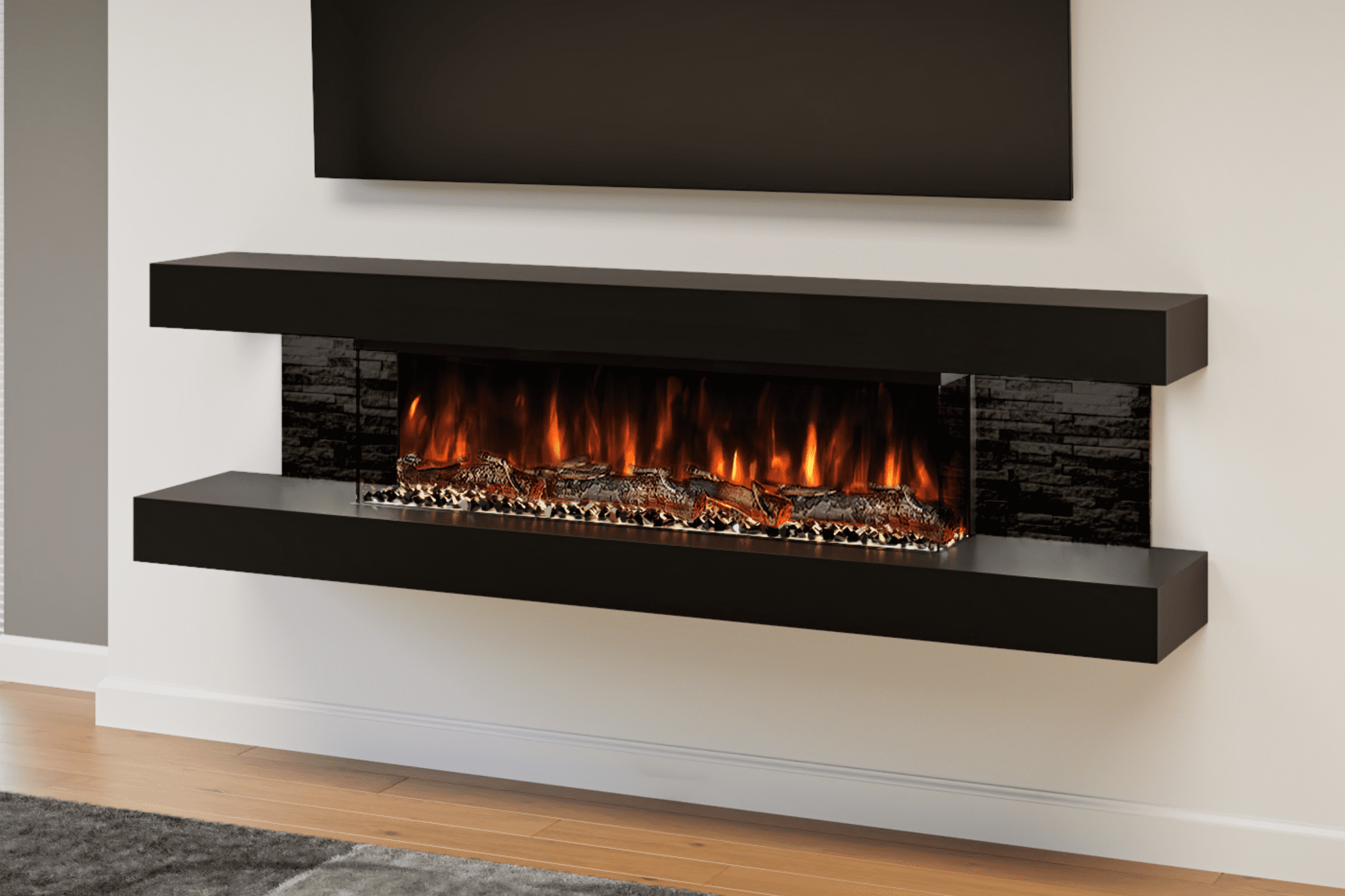 Black electric fireplace discount