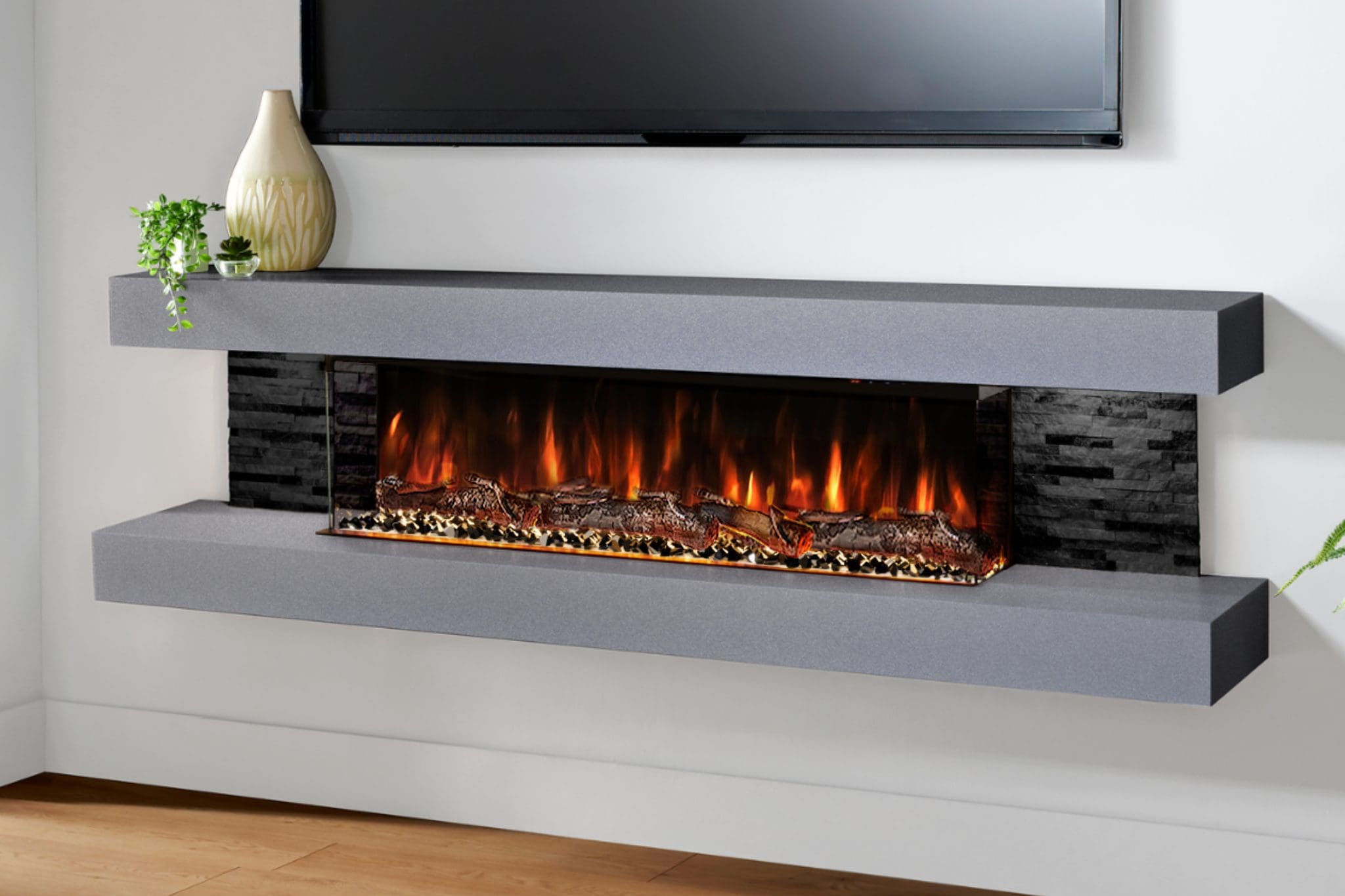 Evolution Fires Vegas Grey- Wall Mounted Electric Fireplace