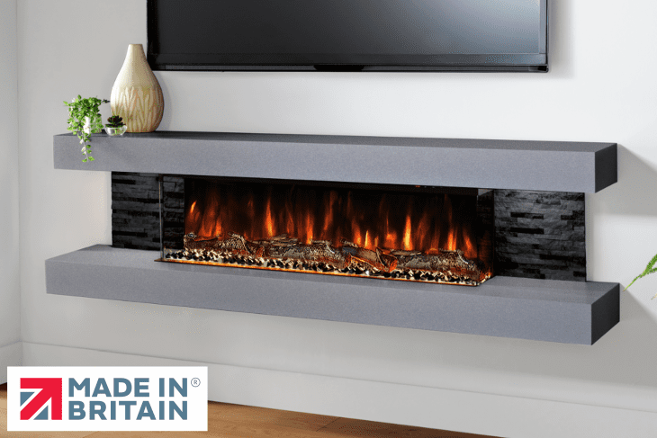 Vegas Grey Wall Mounted Electric Fireplace by Evolution Fires