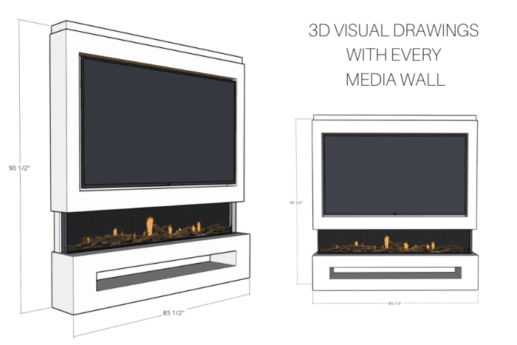 Pre-Built Media Wall Inc Spectrum 82 Electric Fire - Package 16 - Image 14