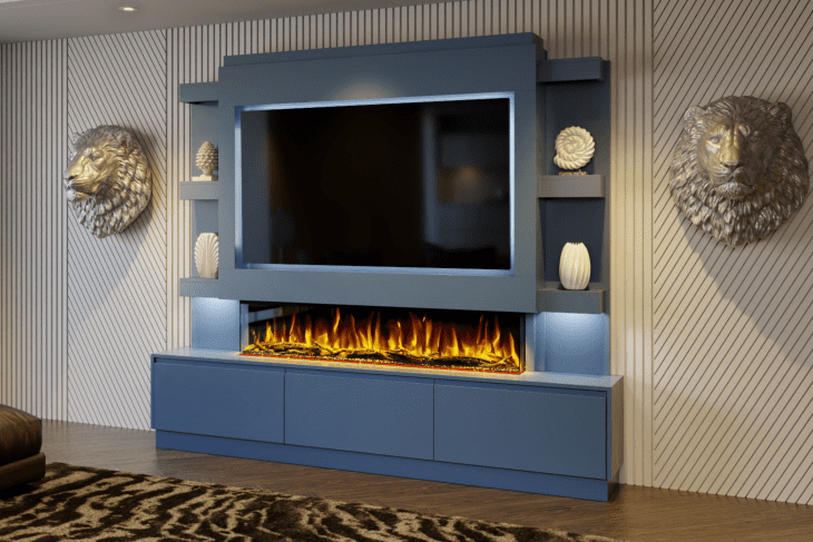 Pre-Built Media Wall With Storage & Electric Fire - Package 22 - Image 5