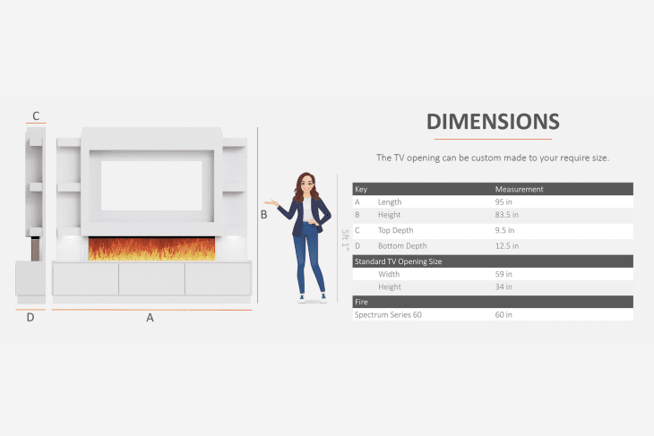 Pre-Built Media Wall With Storage & Electric Fire - Package 22 - Image 16
