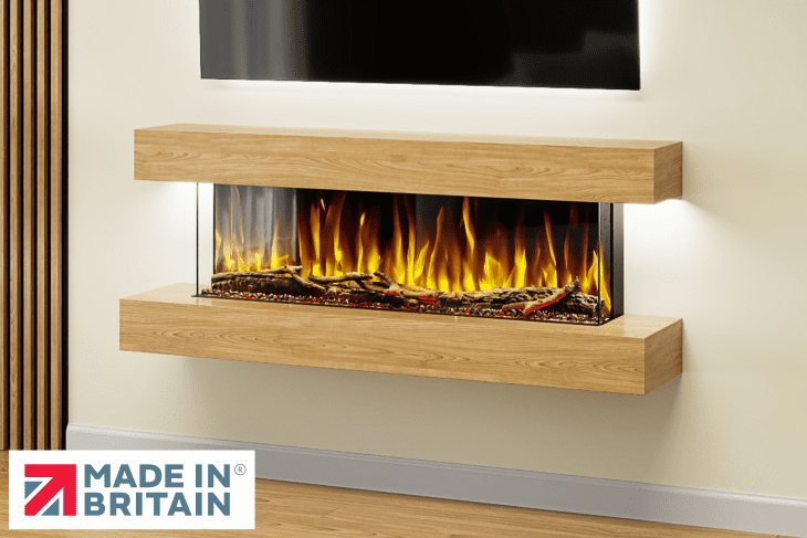 Studio 4 Oak 54-Inch Wall Mounted Electric Fireplace by Evolution Fires
