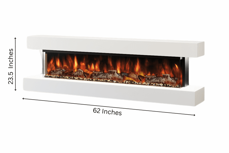 Evolution Fires Studio 5 – 62 Inch Wall Mounted Electric Fireplace White Finish - Image 13
