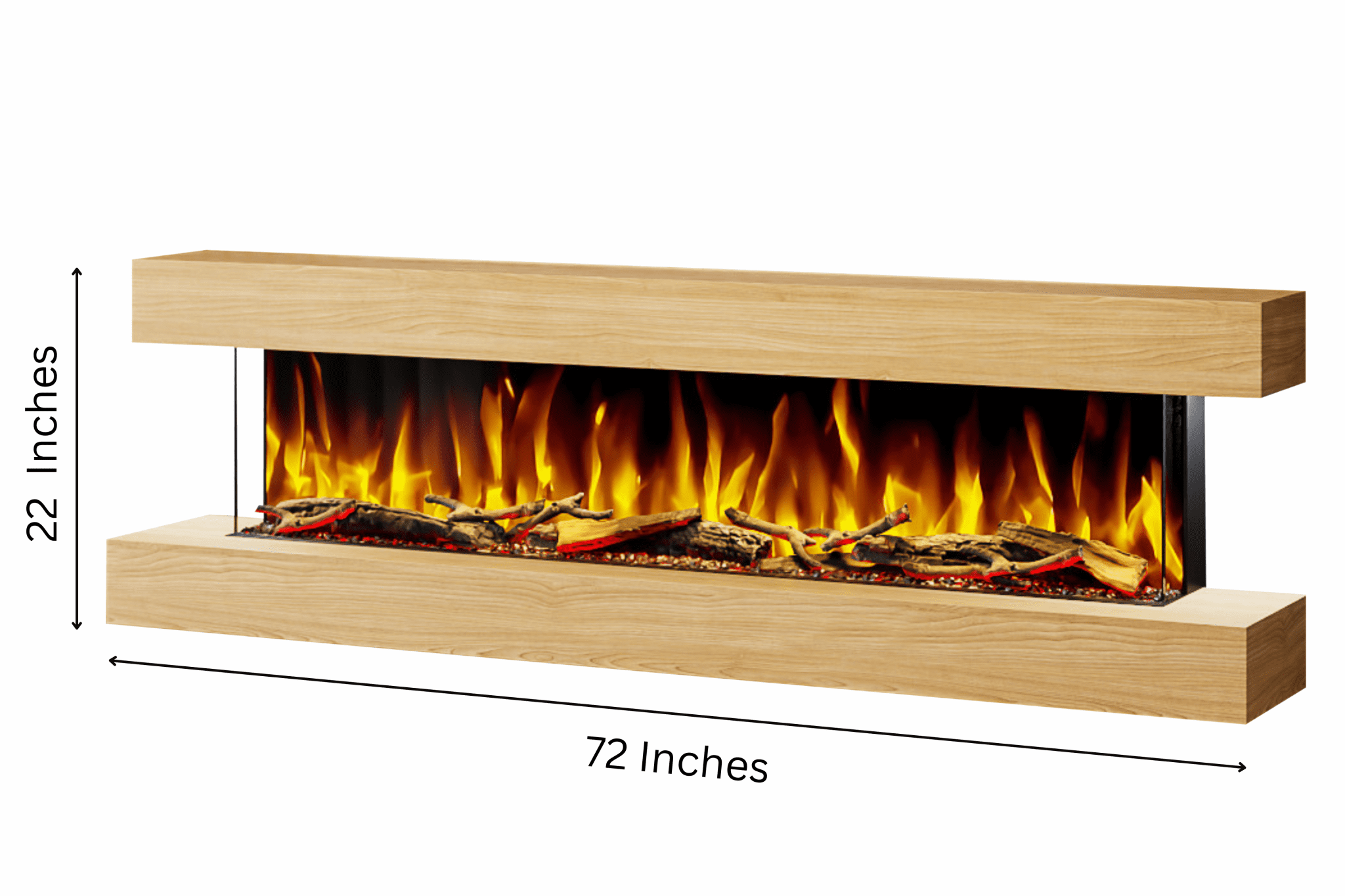 Studio 6 – 72-Inch Wall Mounted Electric Fireplace in Oak finish – modern electric fireplace by Evolution Fires