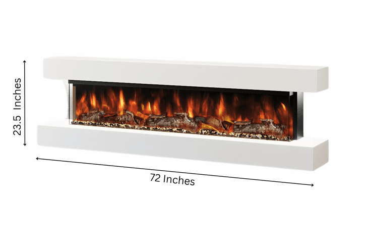 Evolution Fires Studio 6 – 72 Inch Wall Mounted Electric Fireplace White Finish - Image 14