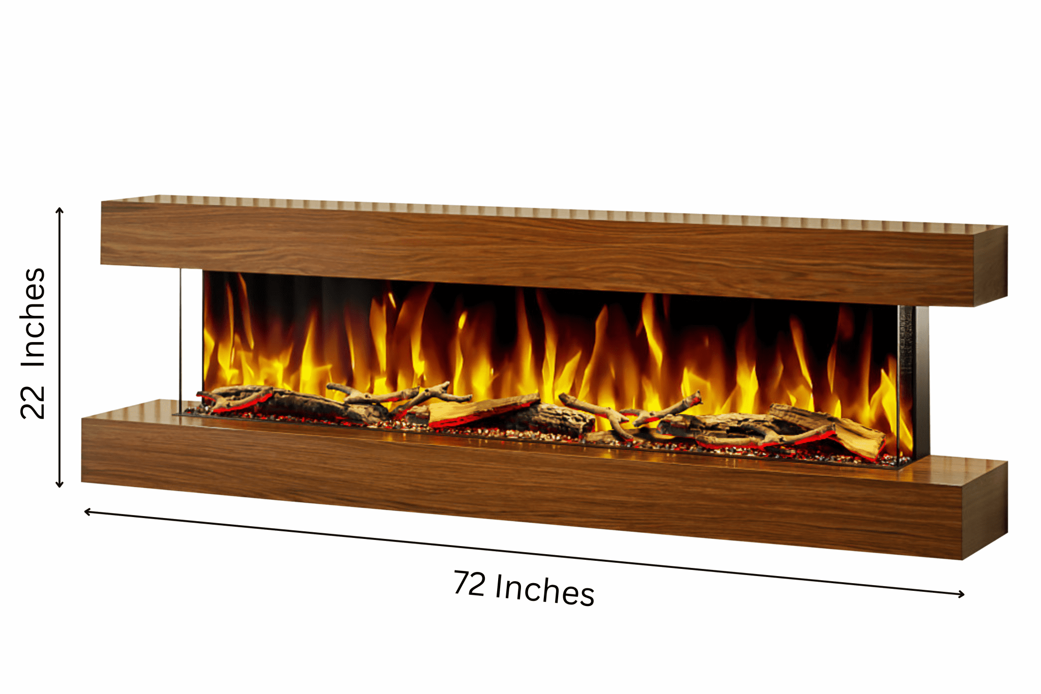 Studio 6 – 72-Inch Wall Mounted Electric Fireplace in Walnut finish – modern electric fireplace by Evolution Fires
