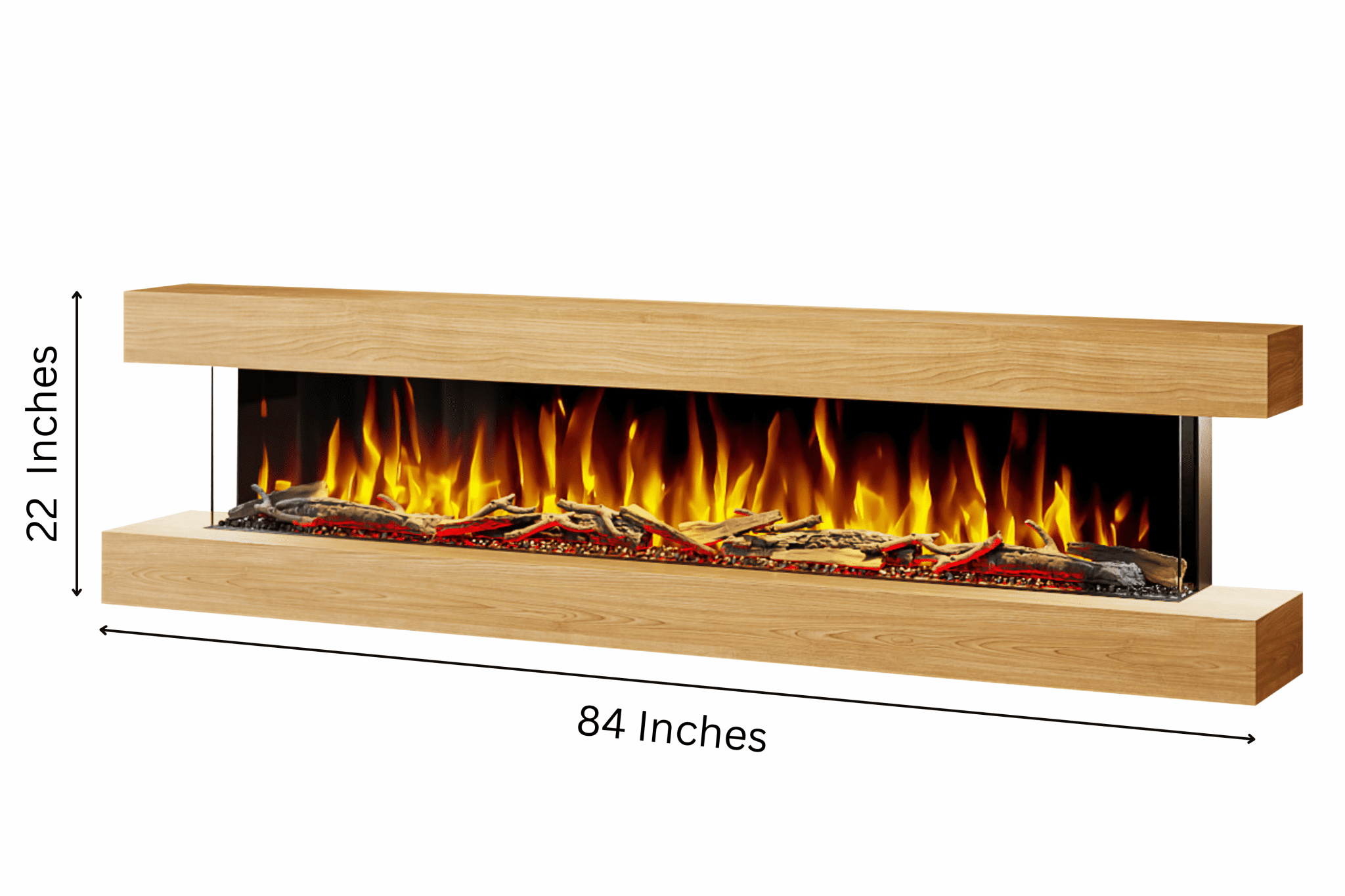 Studio 7 – 84-Inch Wall Mounted Electric Fireplace in Oak finish – modern electric fireplace by Evolution Fires