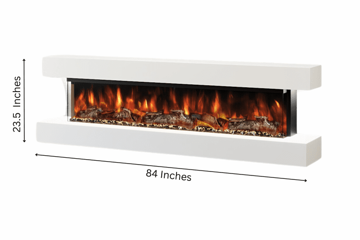 Evolution Fires Studio 7 – 84 Inch Wall Mounted Electric Fireplace White Finish - Image 12