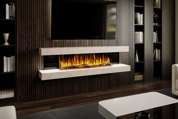 Evolution Fires Vegas Pearl Stone Effect- Wall Mounted Electric Fireplace - Image 2
