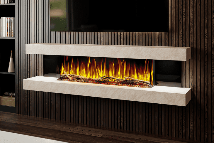 Evolution Fires Vegas Pearl Stone Effect- Wall Mounted Electric Fireplace