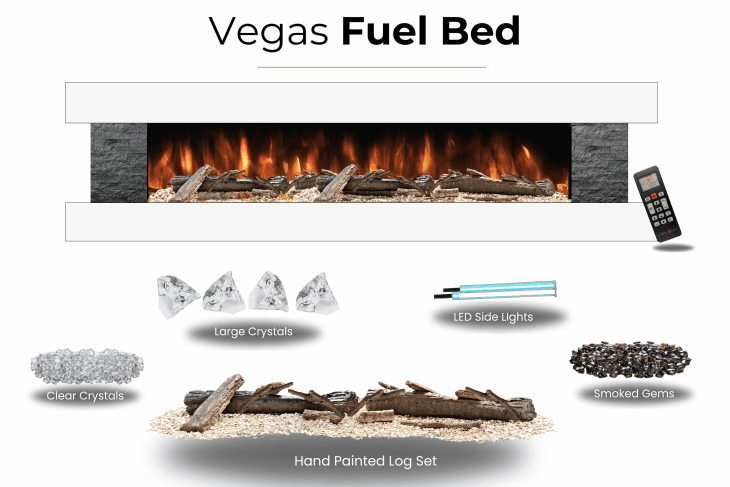Evolution Fires Vegas Grey- Wall Mounted Electric Fireplace - Image 14